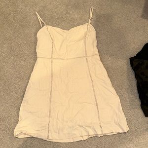 Blush pink linen dress